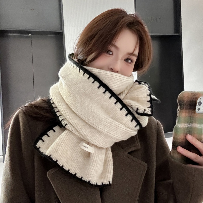 锁边围巾围脖小香风女冬季