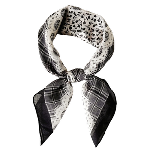 敲好看日系格子棉麻小方巾女文艺森女发带丝巾职业装饰领巾头巾潮