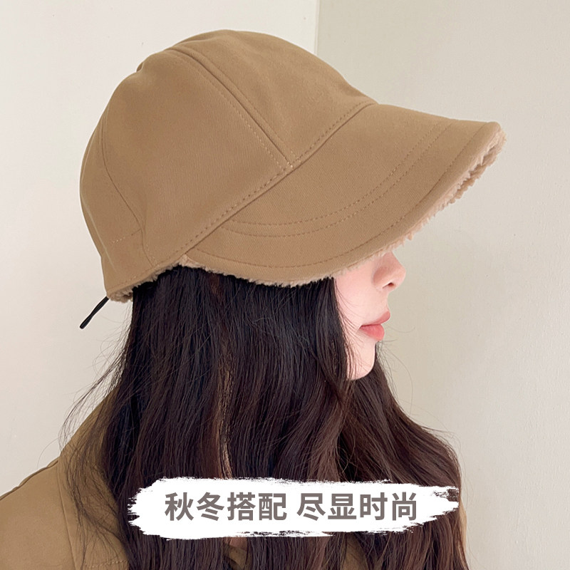 渔夫帽子女秋冬防紫外线加绒遮阳帽素颜遮脸太阳帽潮显脸小鸭舌帽