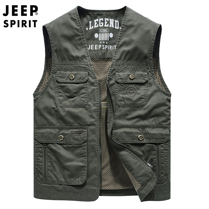 吉普马甲多口袋工装马甲