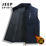 jeep吉普摇粒绒马甲男2024秋冬新款多口袋户外休闲背心抓绒马夹男