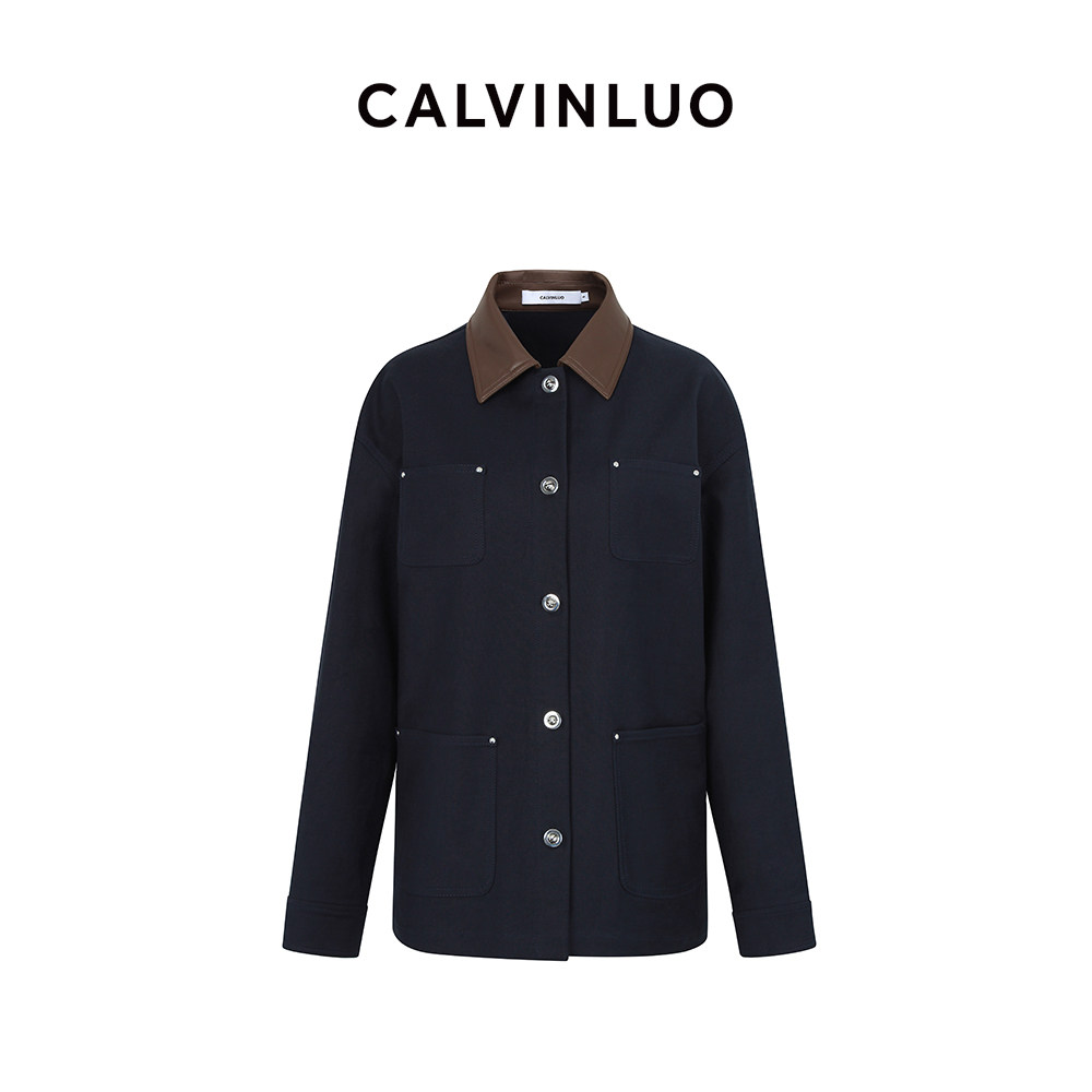 CalvinLuo撞色领工装风夹克外套