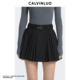 设计师款 CALVINLUO 灰色 黑色 插锁腰带百褶裙短裙 24新品