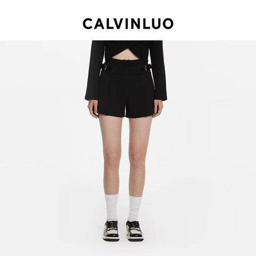 CALVINLUO双腰松紧短裤
