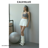 25新品 CALVINLUO 美背运动休闲瑜伽风吊带背心 灰色