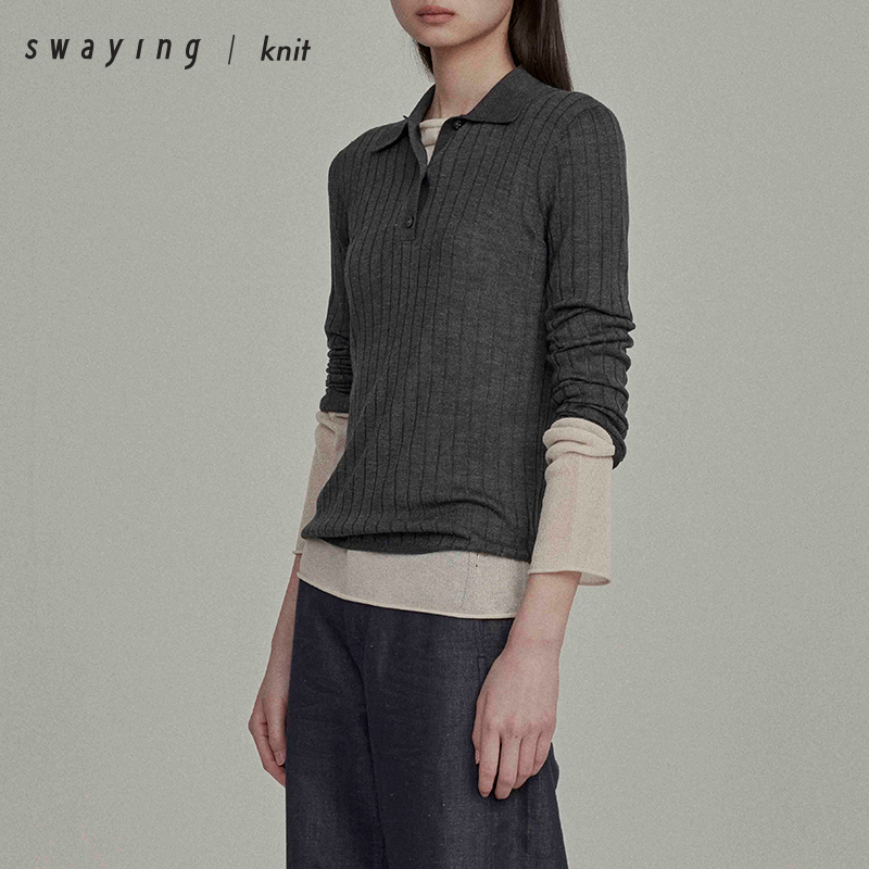 SWAYING官方丝羊绒Polo衫