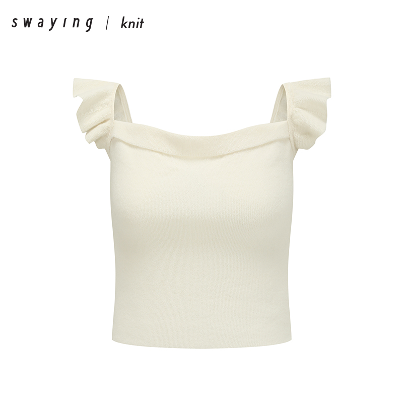 SWAYING无缝羊毛泡泡袖背心