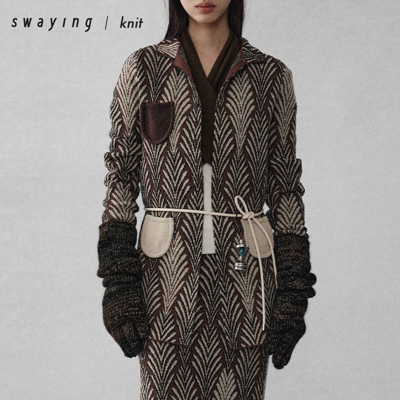 SWAYING官方贝壳提花针织衬衫