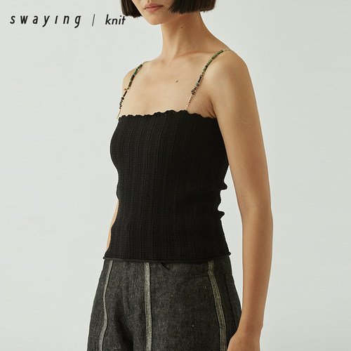 swayingknit串珠吊带衫