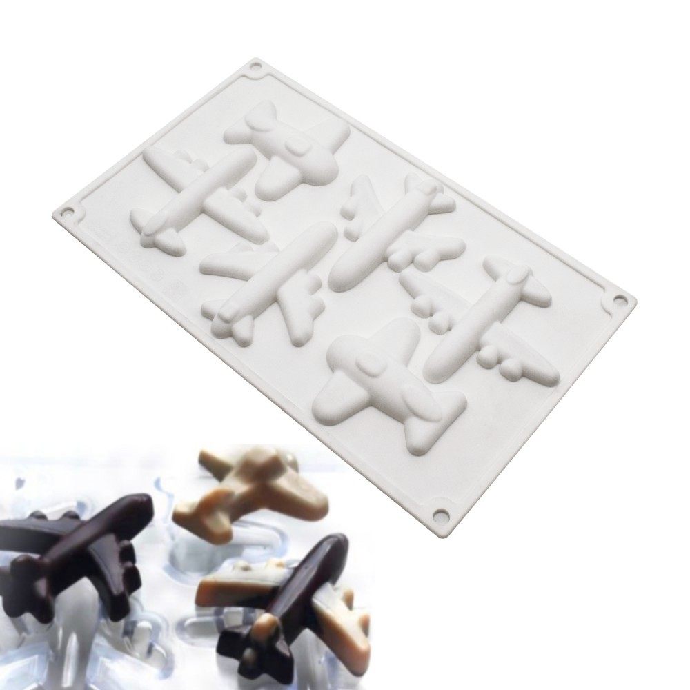 新品6连飞机硅胶模具卡通
