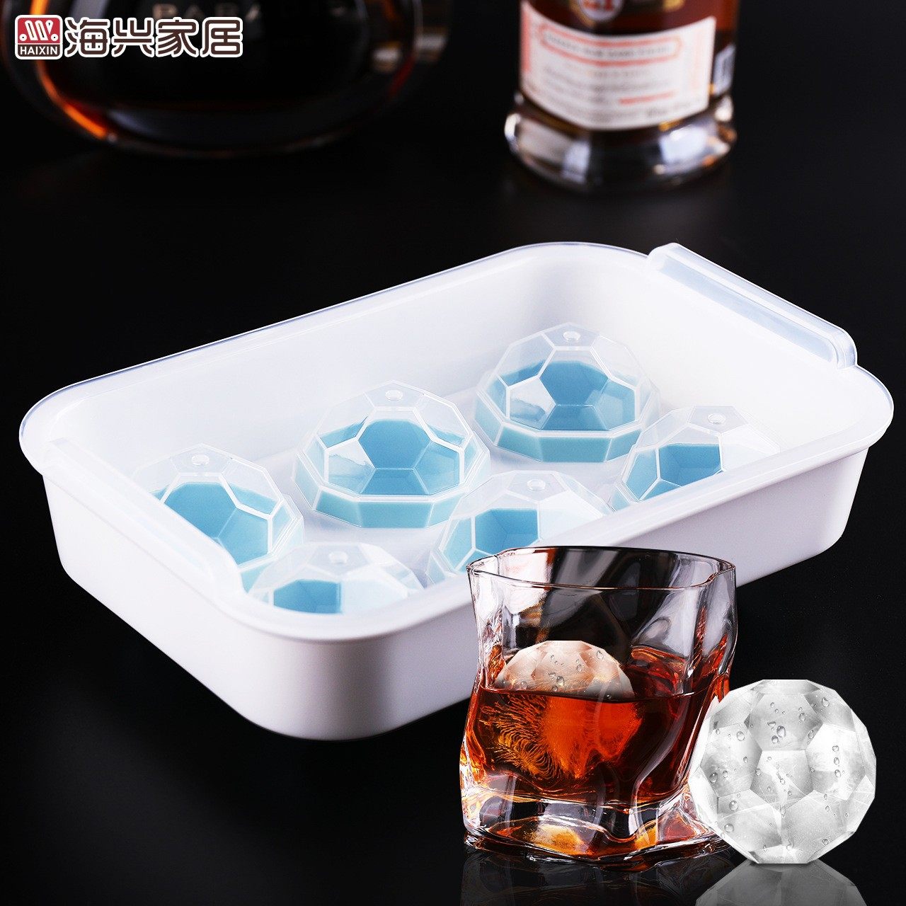 创意冰模威士忌冰球6格食品级制冰盒硅胶冰块模具冰格网红diy磨具