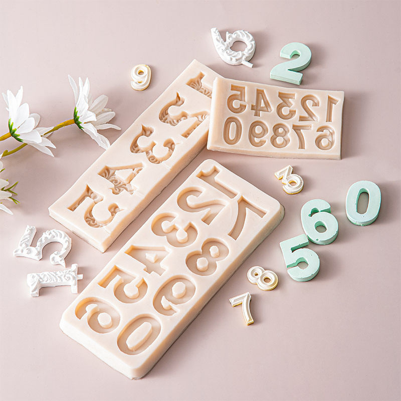 数字硅胶模具巧克力模烘焙工具饼干翻糖蛋糕装饰创意diy棒棒糖磨