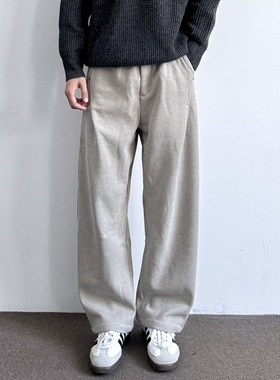 ONUN 冬季加绒加厚抽绳休闲直筒长裤2025新款宽松百搭奥粒绒卫裤
