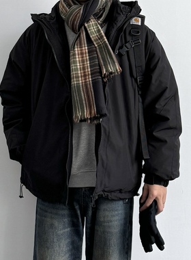 ONUN冬季90白鸭绒三合一可拆卸羽绒服宽松休闲加厚保暖连帽冲锋衣