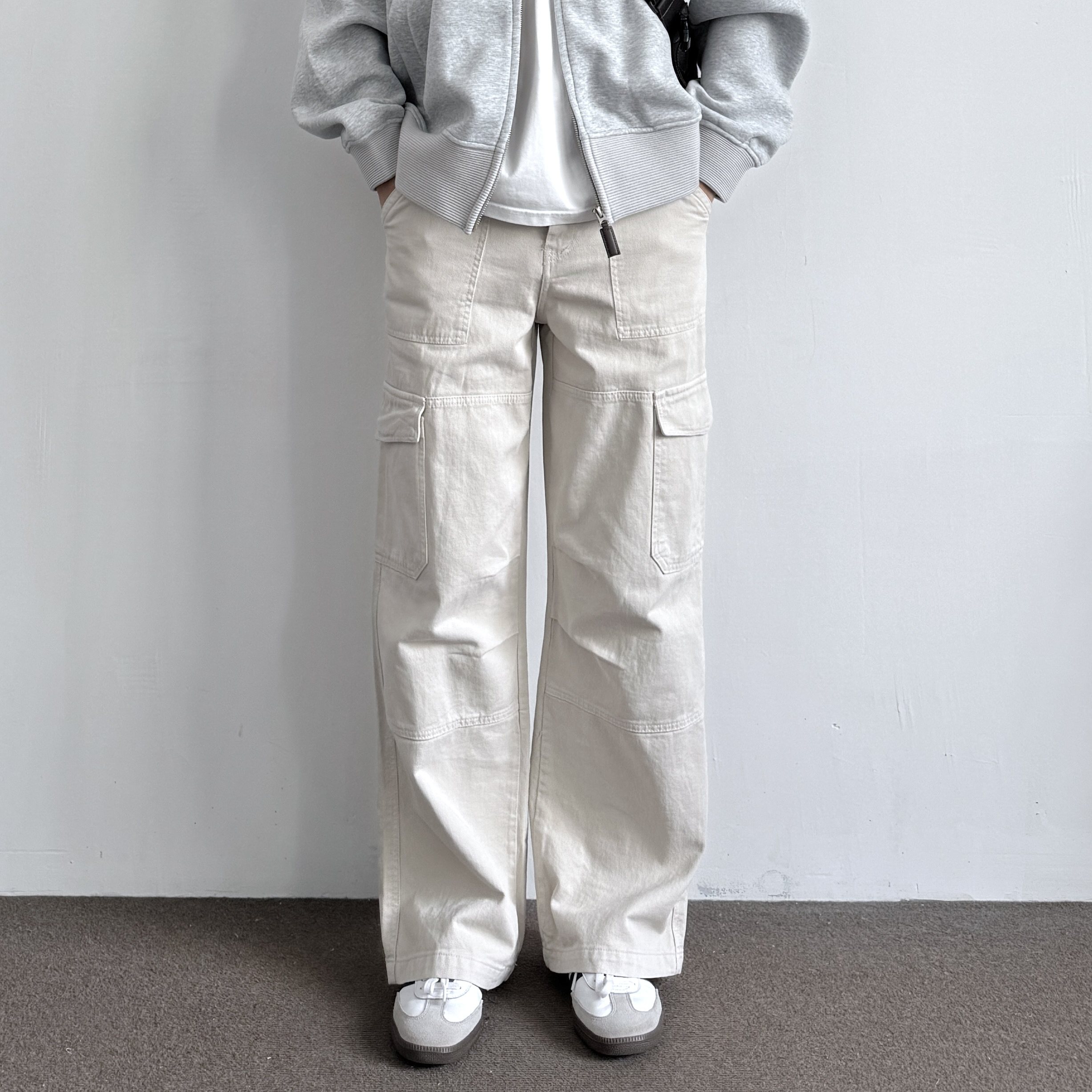 ONUN美式复古水洗棉质工装裤2026新款百搭多口袋宽松直筒休闲长裤,男装,休闲裤,淘宝优惠券,粉丝福利购,淘宝优惠卷