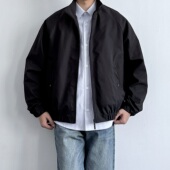 外套 宽松休闲纯色工装 ONUN美式 复古黑色立领夹克百搭男生2026新款