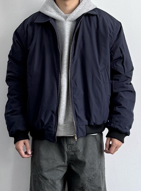 ONUN秋冬加厚美式复古cleanfit翻领飞行员夹克棉服bomber短宽外套