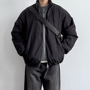 ONUN 90白鸭绒复古纯色立领羽绒服2025新款冬季保暖宽松棉服外套