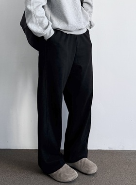 ONUN美式复古弯刀剪裁松紧腰卫裤宽松运动休闲裤廓形慵懒松弛长裤