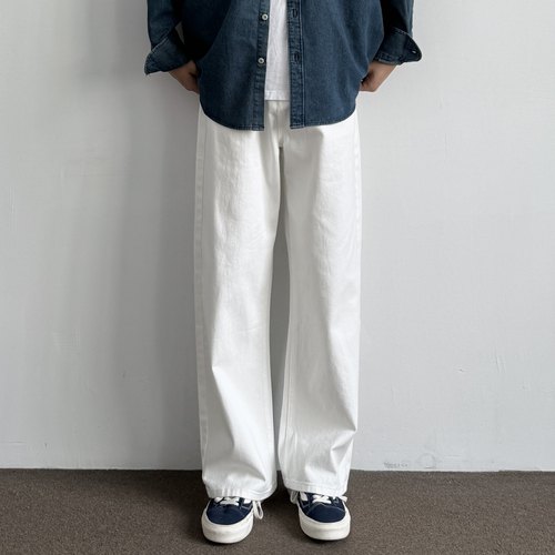 美式复古棉质宽松廓形休闲裤