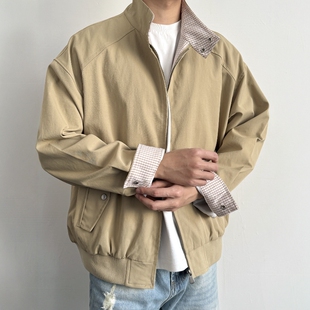 ONUN复古格纹立领哈灵顿G9夹克百搭cleanfit通勤宽松休闲新款 外套