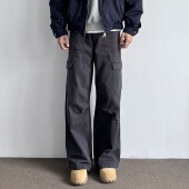 宽松百搭休闲棉质长裤 ONUN 裤 复古水洗做旧多口袋直筒工装 潮 美式