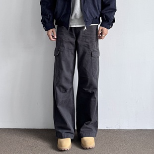 宽松百搭休闲棉质长裤 ONUN 裤 复古水洗做旧多口袋直筒工装 潮 美式