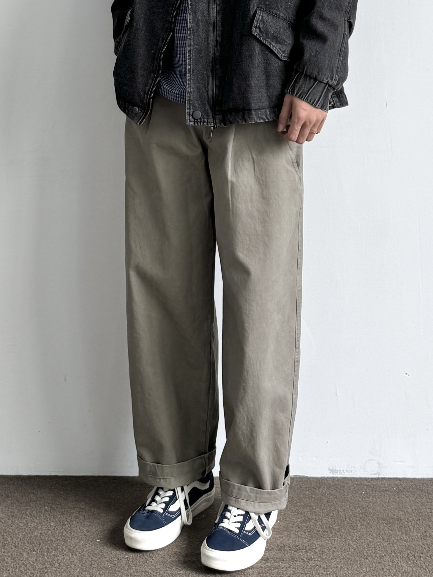 日系复古宽松工装直筒裤