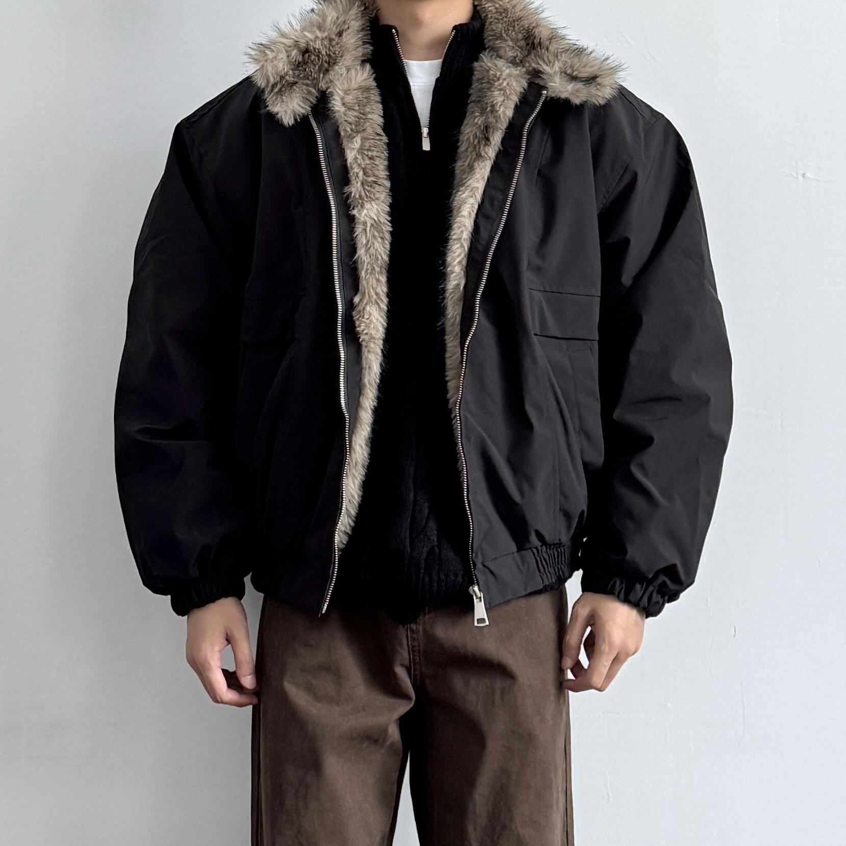 ONUN美式狼王座山雕毛领棉服