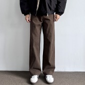 美式 复古水洗棉质宽松直筒工装 裤 ONUN 百搭休闲显高显瘦纯色长裤