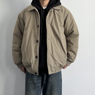 棉服加厚宽松休闲百搭夹克棉衣潮 复古翻领纽扣工装 ONUN 秋冬美式
