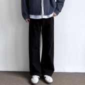cleanfit显高显瘦慵懒黑色牛仔长裤 ONUN美式 复古宽松直筒休闲裤 男