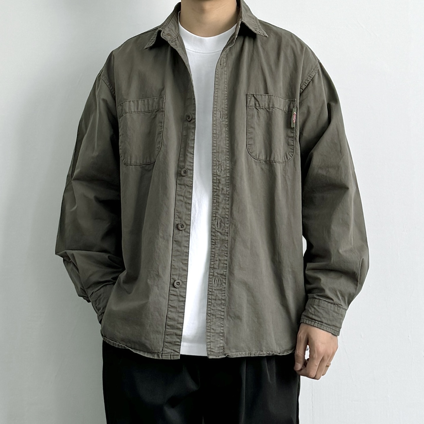 ONUN复古水洗棉宽松工装衬衫