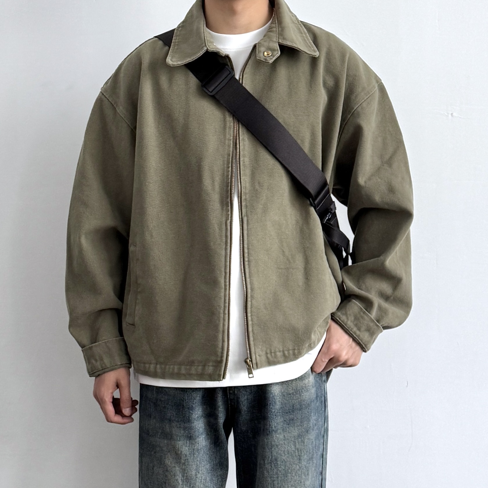 美式复古水洗做旧底特律工装夹克