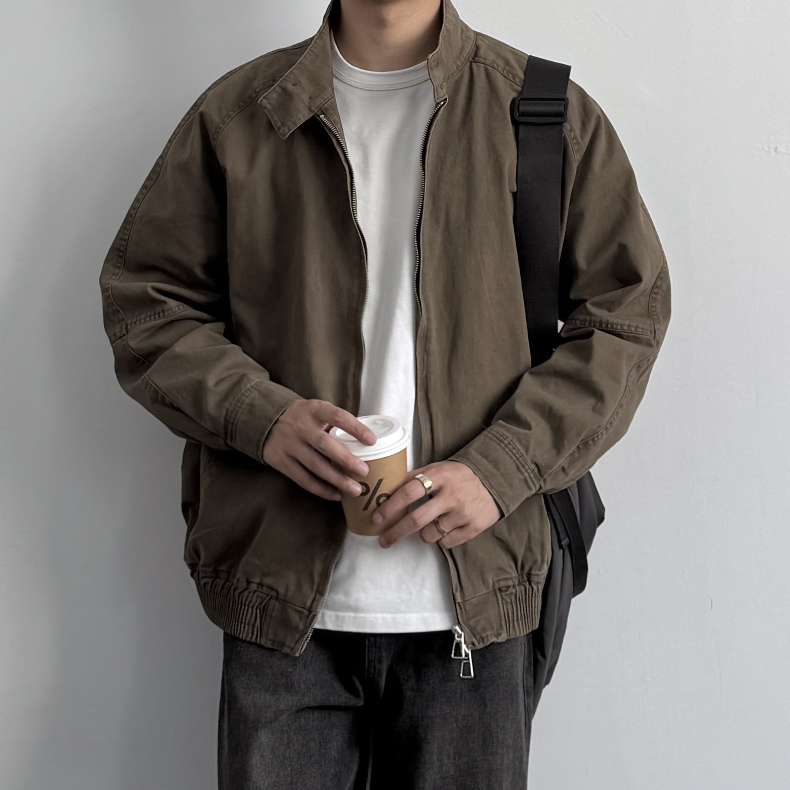 ONUN美式复古水洗棉质立领夹克