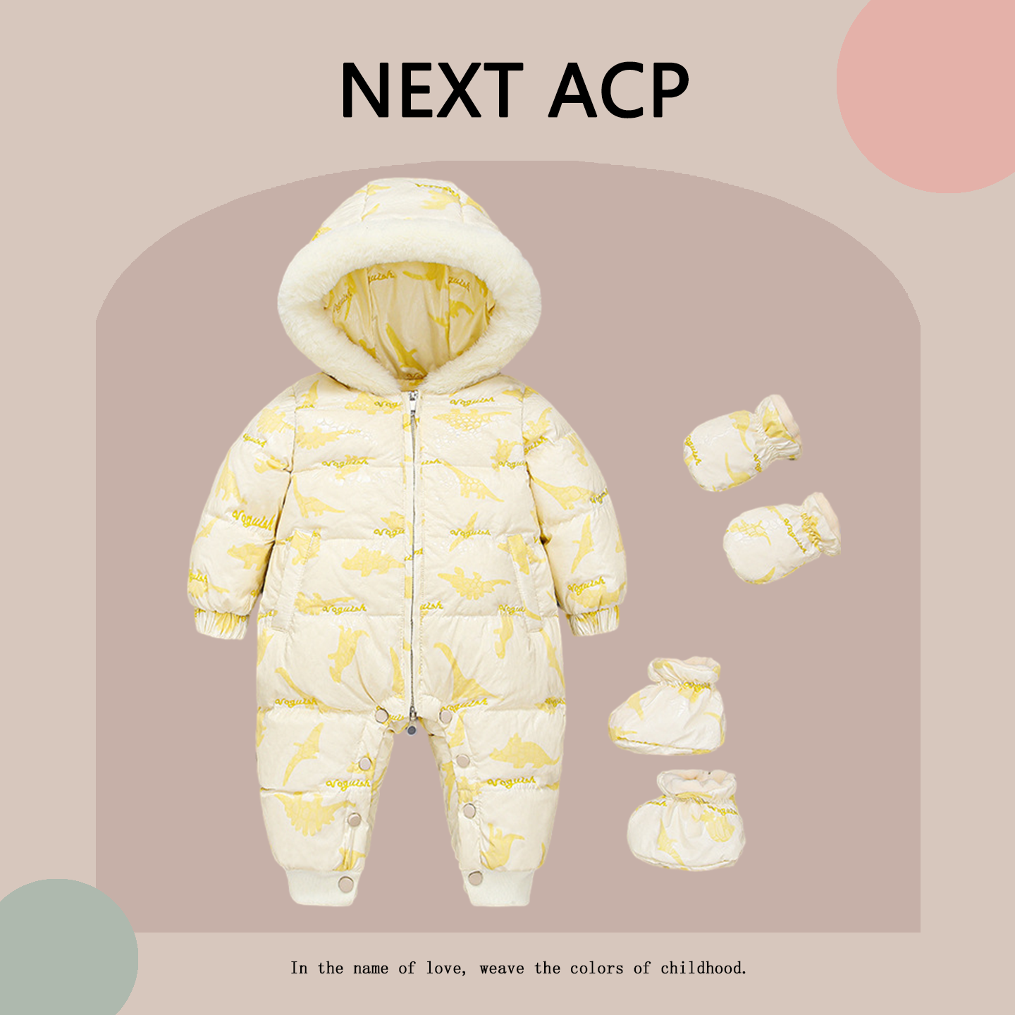英国NEXT ACP婴儿羽绒服连体衣秋冬季婴儿外出服哈衣宝宝羽绒爬服