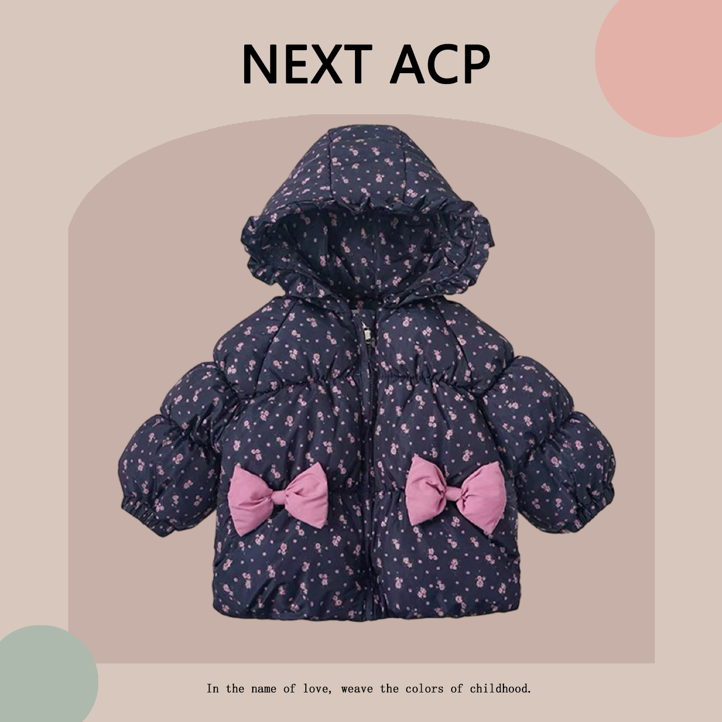 英国NEXT ACP女童外套秋冬季加厚女宝宝羽绒棉服婴幼儿棉袄外出服