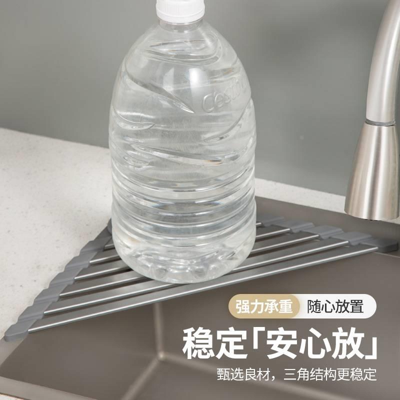 厨房水槽置物架洗碗洗菜池水池架沥水篮海绵刷百洁布抹布收纳架子