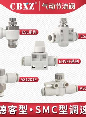 气动快插气管快速接头8mm节流阀气缸调速4-M5/6SMC亚德客型快接头