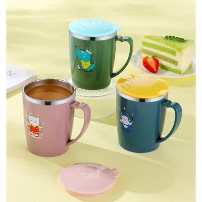 304马克杯男女孩家用喝水杯子小学生宿舍牛奶杯幼儿园防摔随手杯