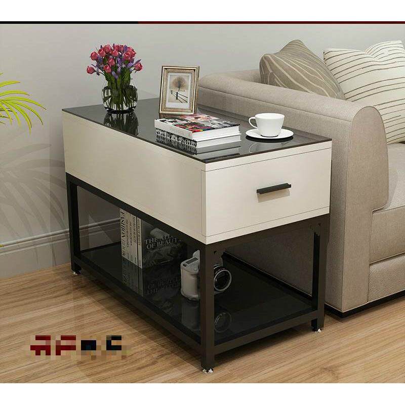 简约客厅小茶几茶桌沙发边柜边角几边角桌储物柜钢化玻璃扶手柜