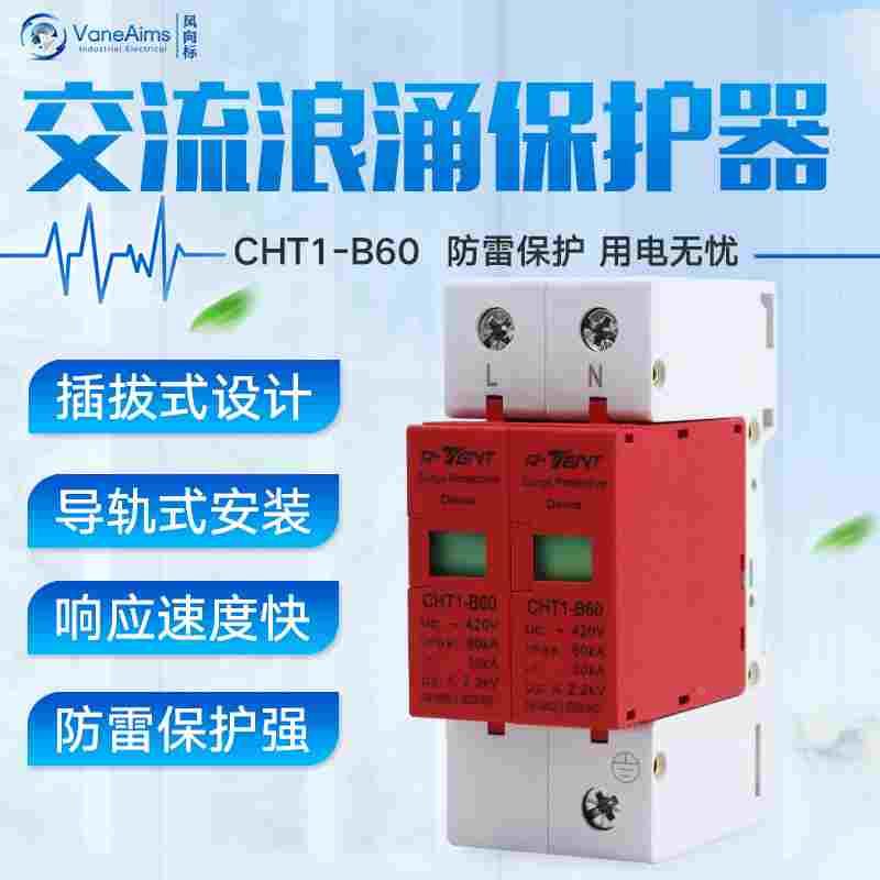 家用防雷器 浪涌保护器 2P 60KA 避雷器 监控防雷器 防雷开关220v
