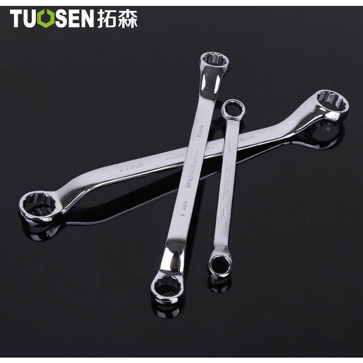 挂袋梅花扳手工具套装 机修汽修眼镜手组合 弯头12角梅花10件套