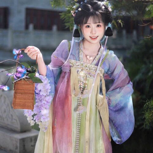 春秋新款【寻香三千】原创汉服女唐制中国古风仙气对襟日常齐胸套