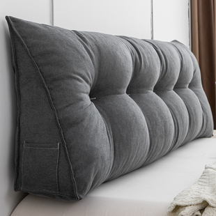 巨厚实 2025新款床头靠垫榻榻米卧室软包深灰床上靠枕沙发大靠背