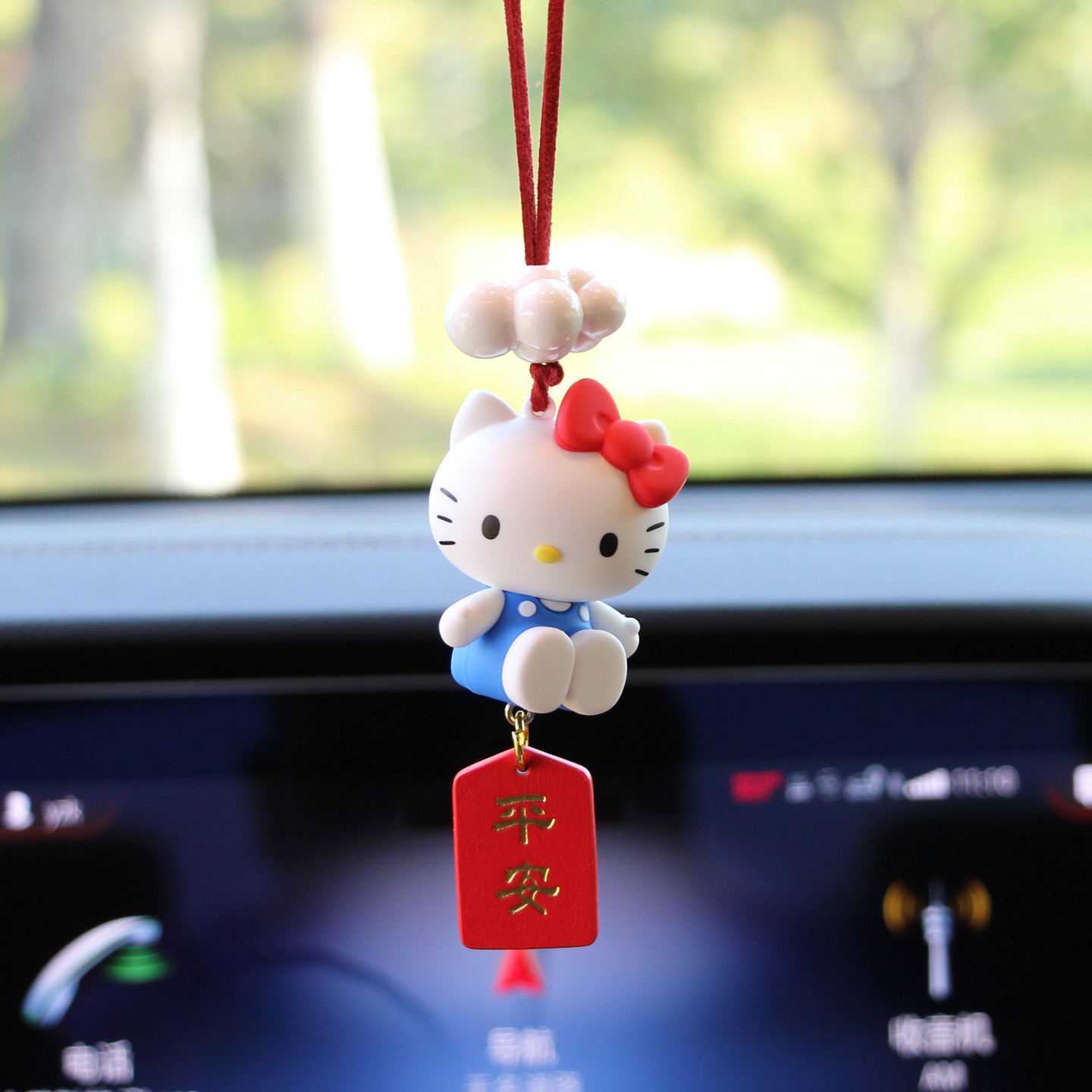 正版hellokitty车内挂件吊坠可爱凯蒂猫汽车后视镜挂饰车挂装饰品