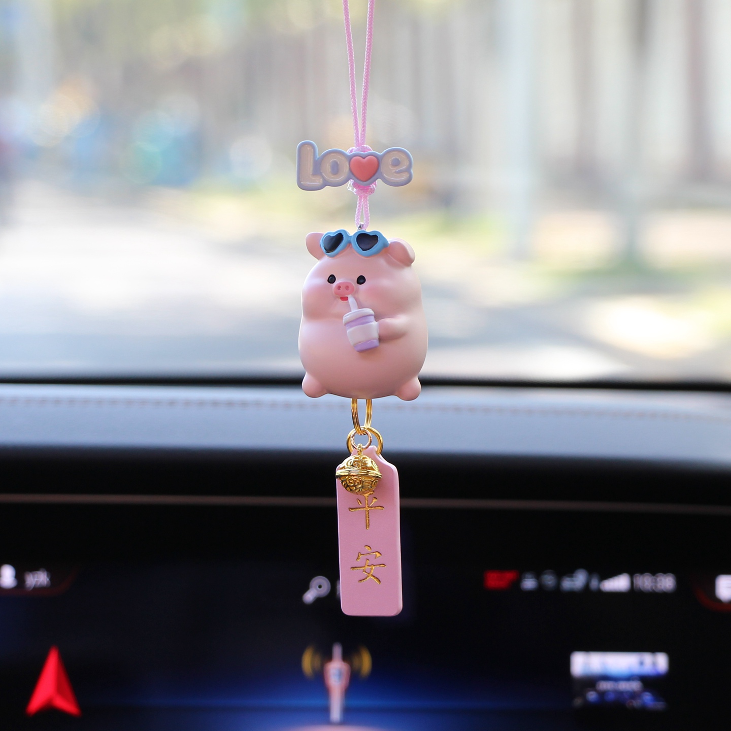 汽车后视镜挂件装饰小猪
