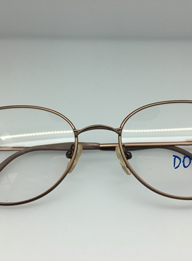 80年代 日本DOOS桃形暗棕色男女通用全框眼镜 复古眼镜架