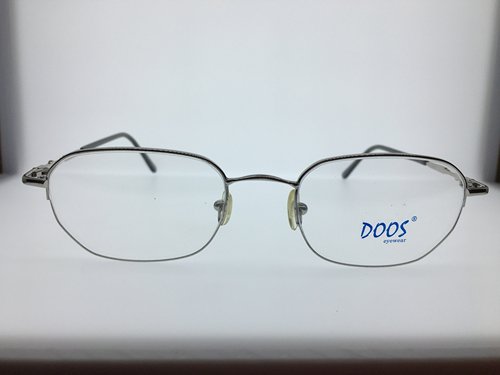 八十年代日本 DOOS 银色半框眼镜 男 平面镜