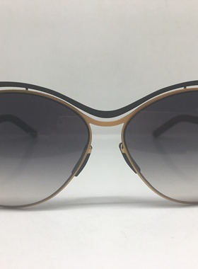 无螺丝磨砂黑色金色猫眼太阳镜墨镜女